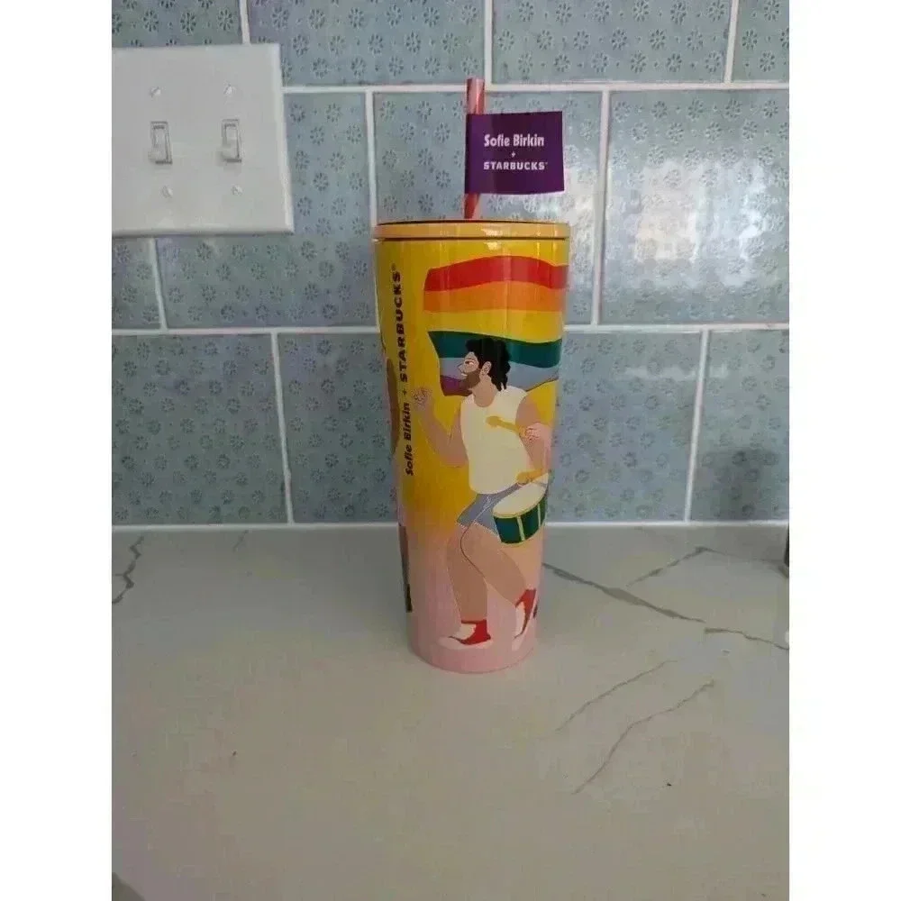 Starbucks Pride Month Collab Sofie Birkin Summer 2024 Cold Cup Tumbler! New!